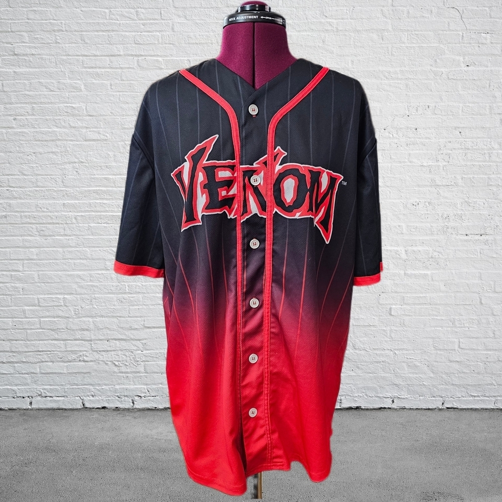 Marvel Venom Black and Red Baseball Jersey Shirt